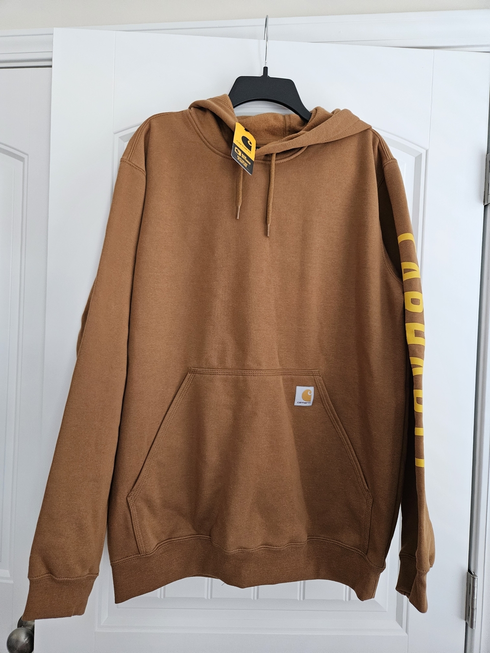 *New* Carhartt Brown Logo Sleeve Hooded Pullover